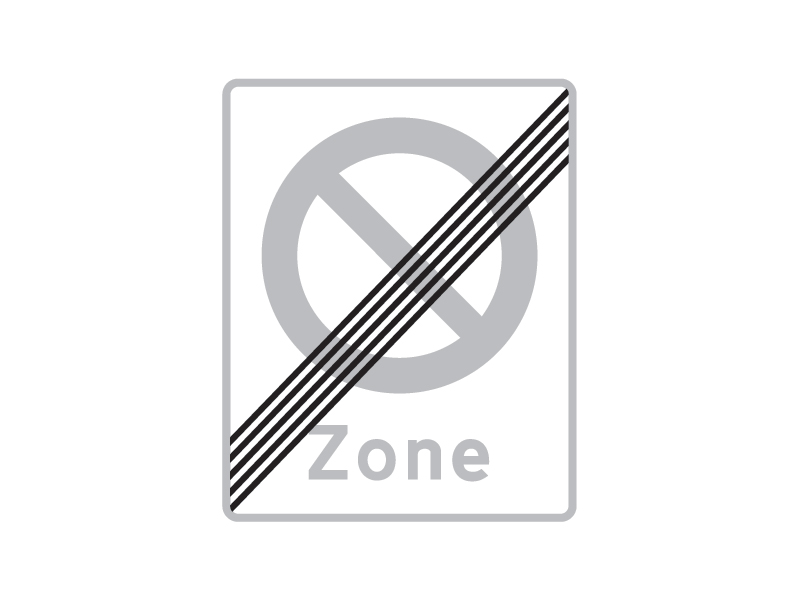 E69_2 - Ophør af zone med parkering forbudt. Ophør af zone.